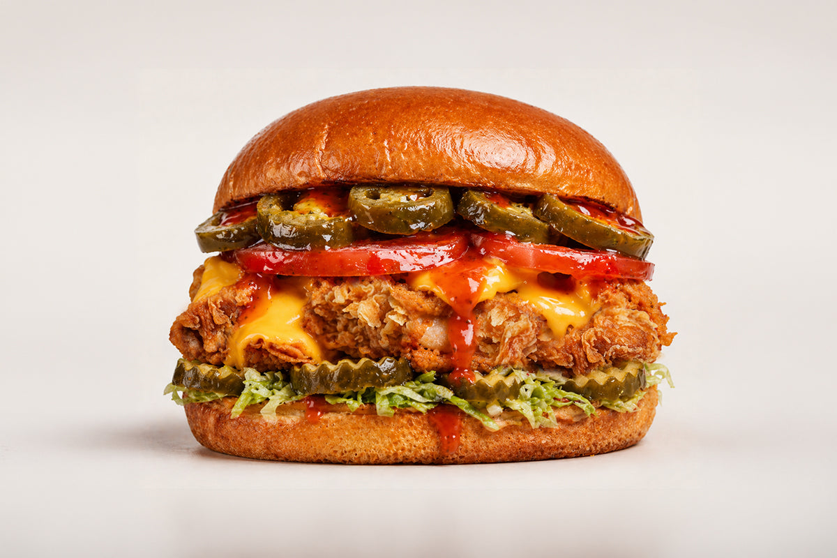 Burger de feu et poulet croustillant